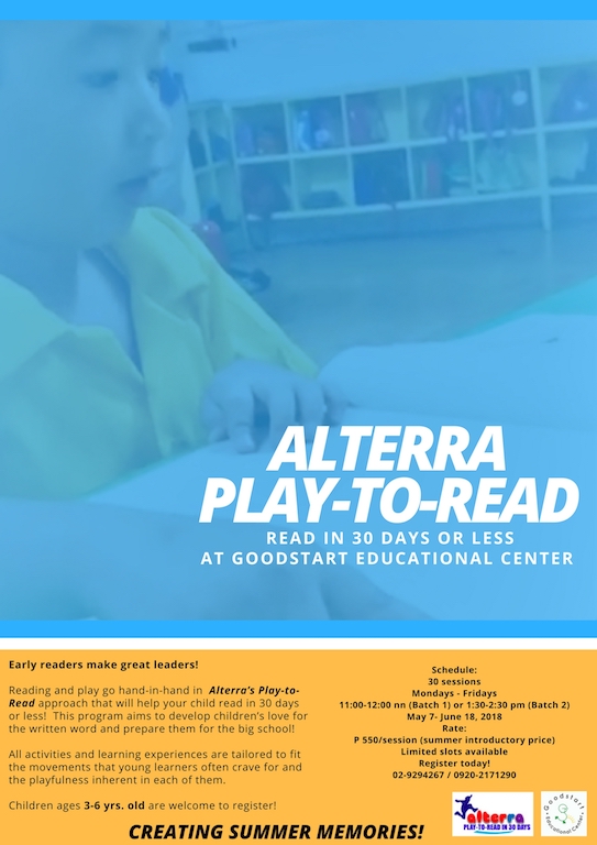 Goodstart Preschool Quezon City Alterra Play-to-Read Summer Camp 2018