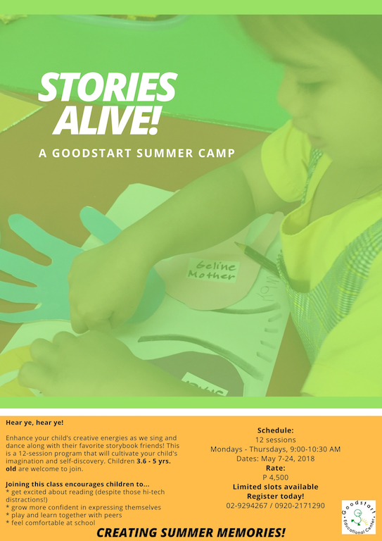 Goodstart Preschool Quezon City Stories Alive Summer Camp 2018